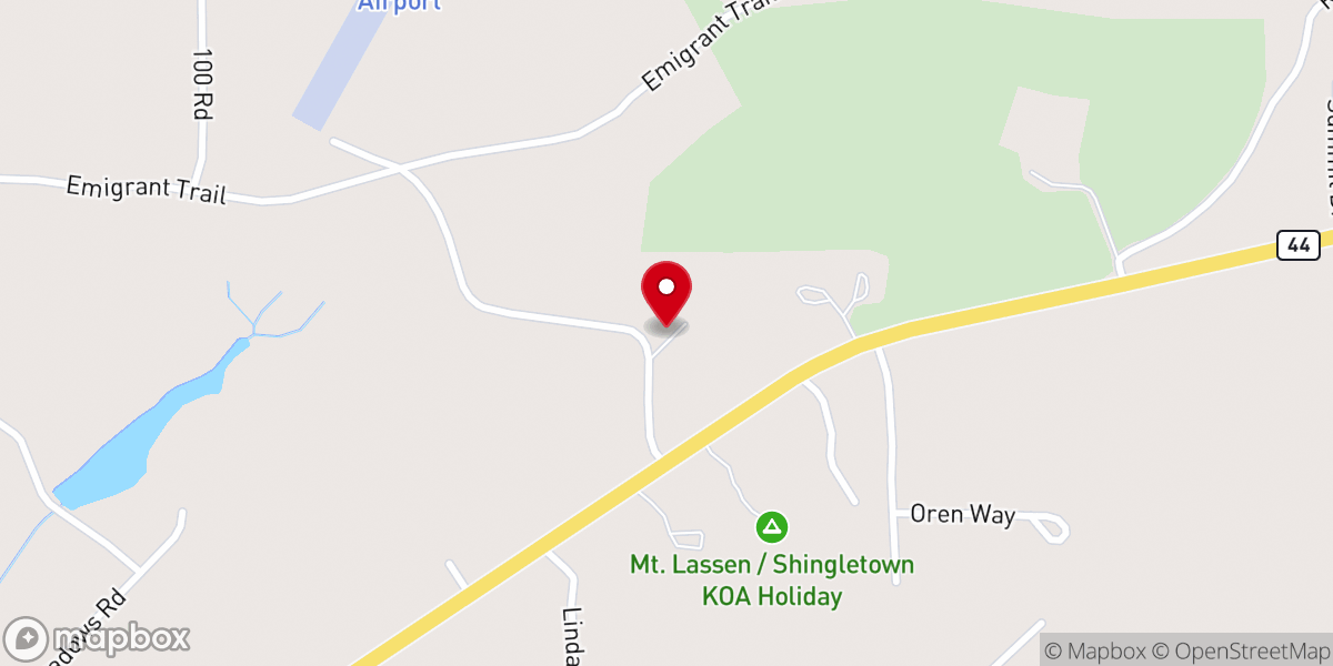 Map showing location of Shingletown Family Church Pentecostal Church of God