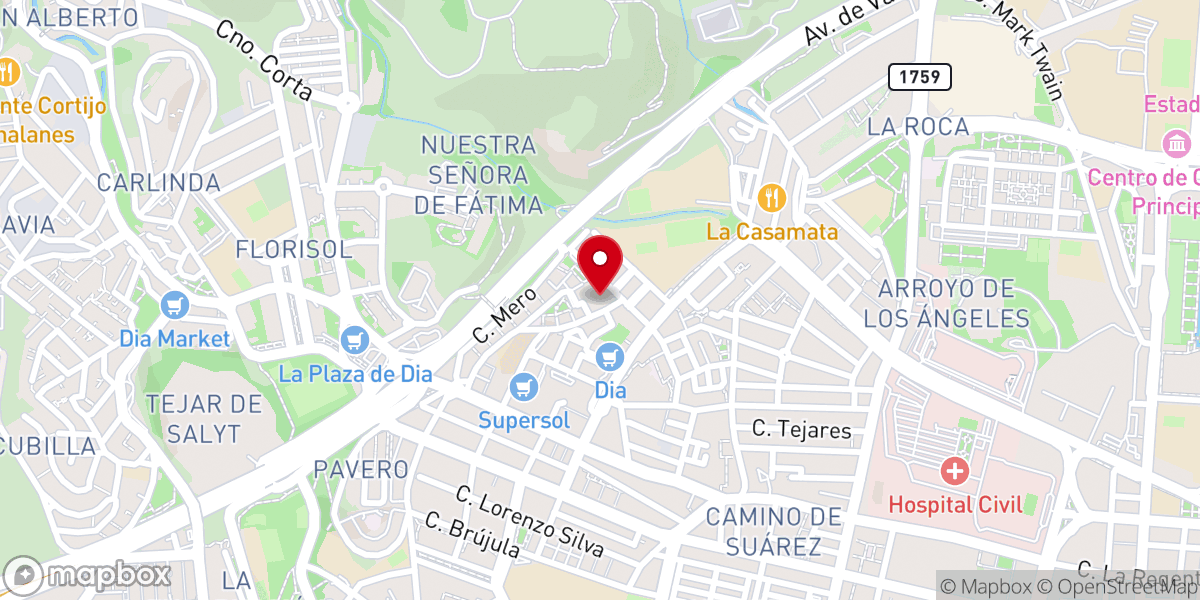 Map showing location of Parroquia de Nuestra Señora de los Ángeles