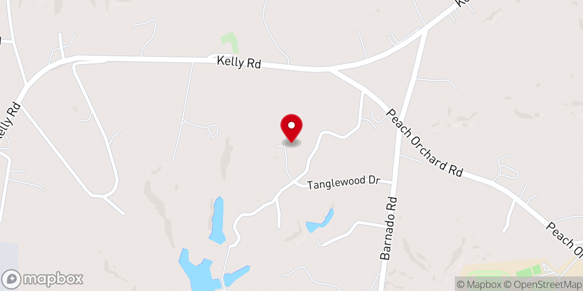 Map showing location of Tanglewood Missionary Baptist Church