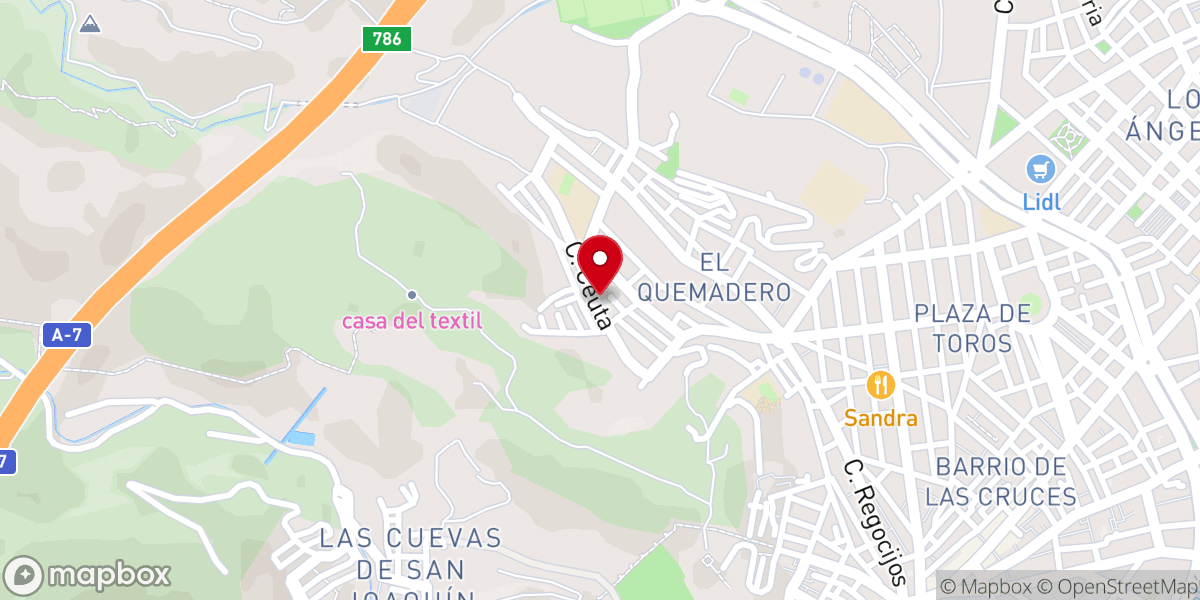 Map showing location of iglesia de la fuentecica