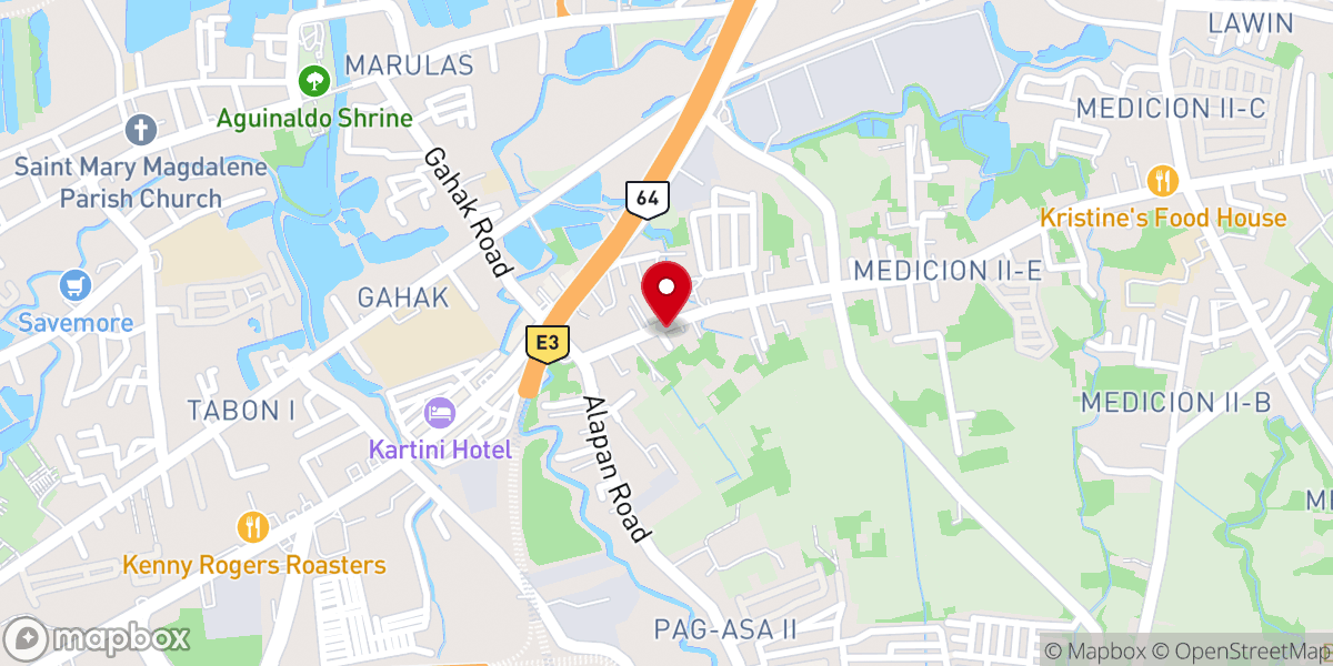 Map showing location of Medicion Southern Baptist Church