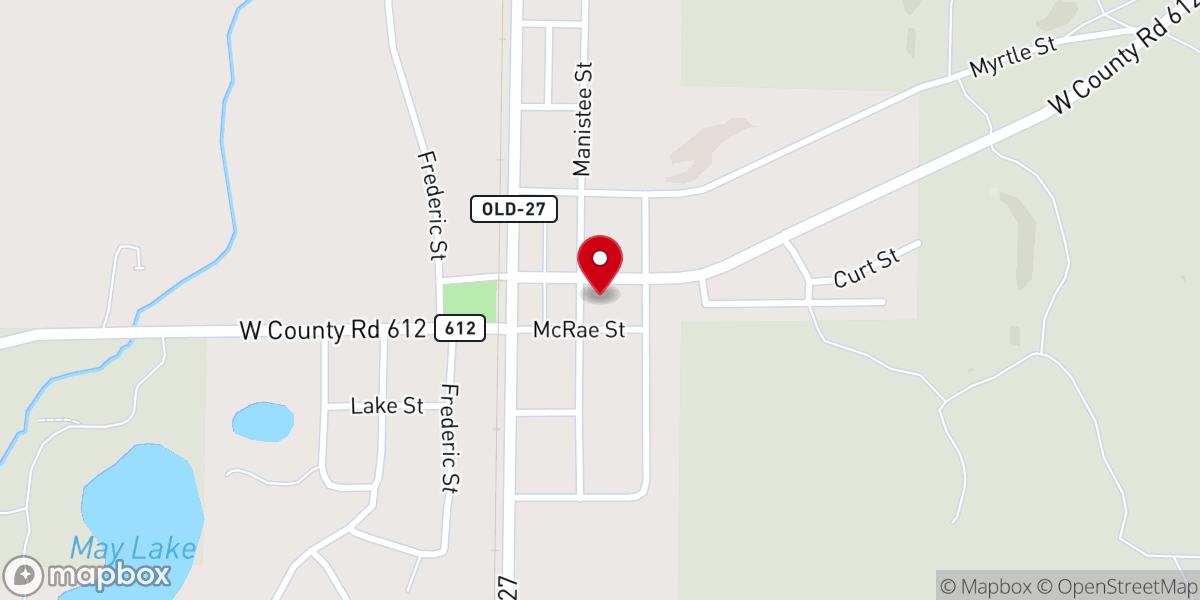 Map showing location of First Baptist Church