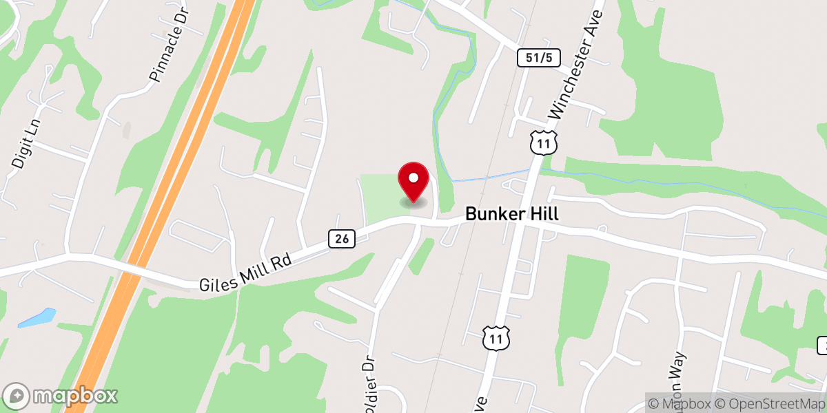 Map showing location of Morgan Chapel