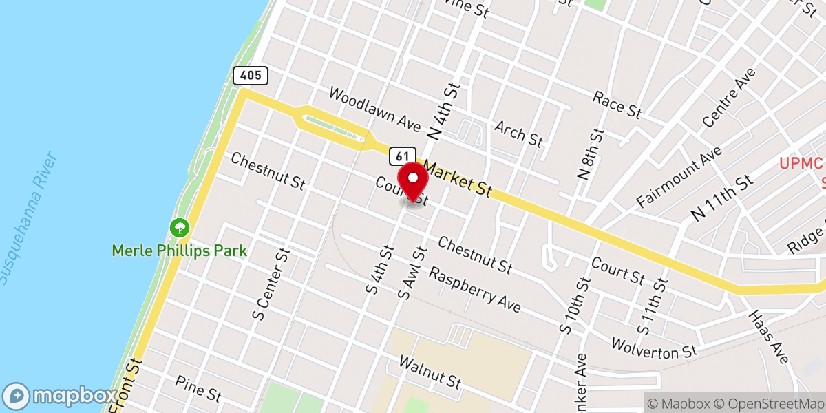 Map showing location of The Salvation Army of Sunbury