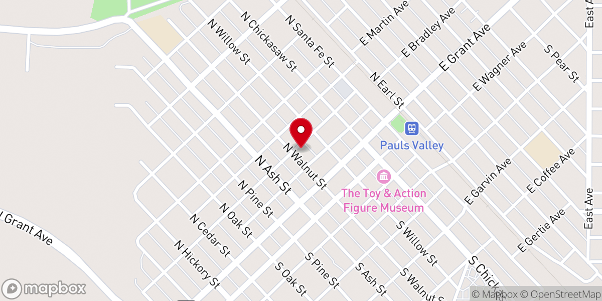 Map showing location of First Presbyterian Church