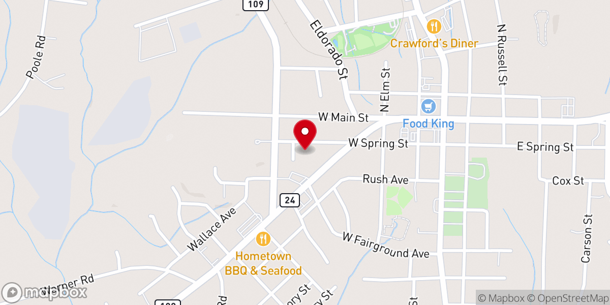 Map showing location of Iglesia Rios de Agua Viva
