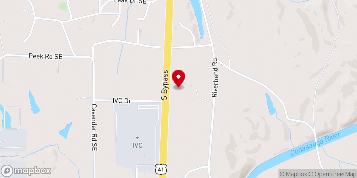 Map showing location of Riverbend Church of Christ