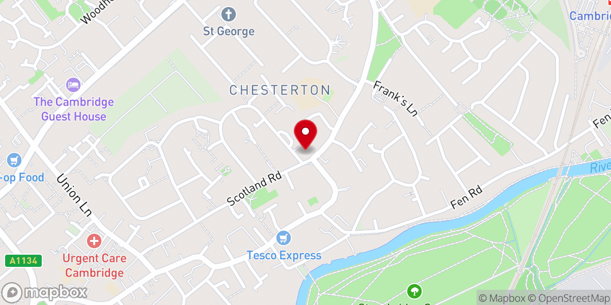 Map showing location of Chesterton Methodist Church