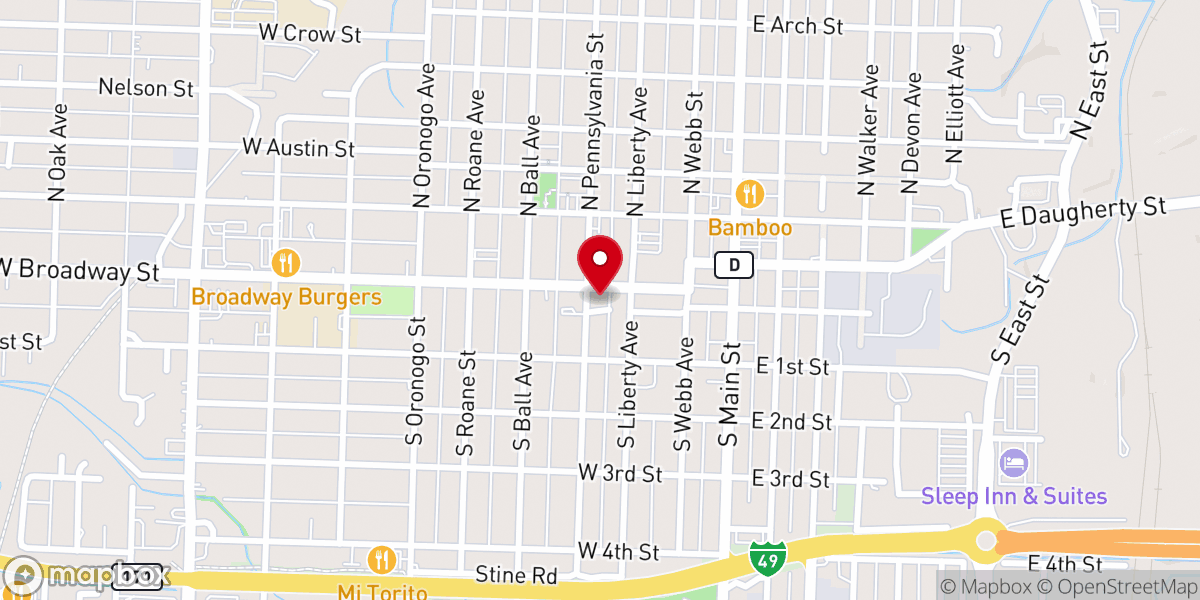 Map showing location of Central United Methodist Church