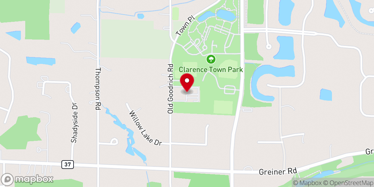 Map showing location of Clarence Church of Christ