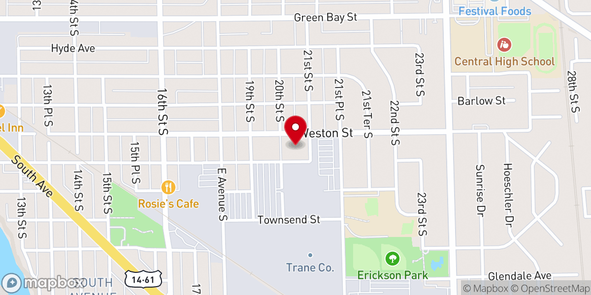 Map showing location of Saint Pius X Catholic Church