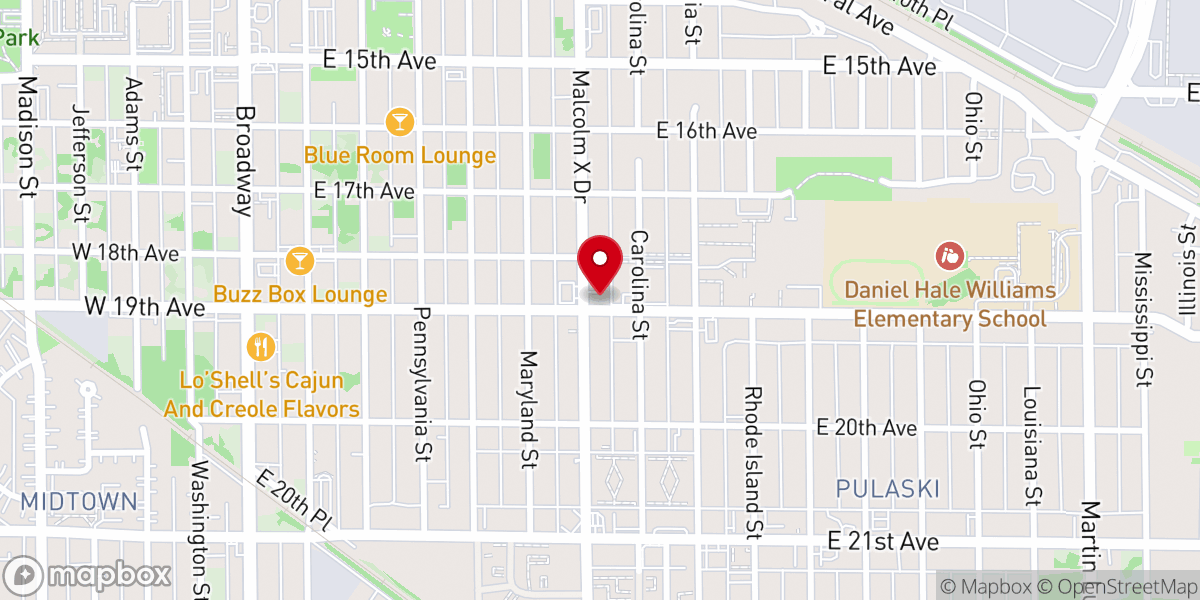 Map showing location of Trinity Baptist Church