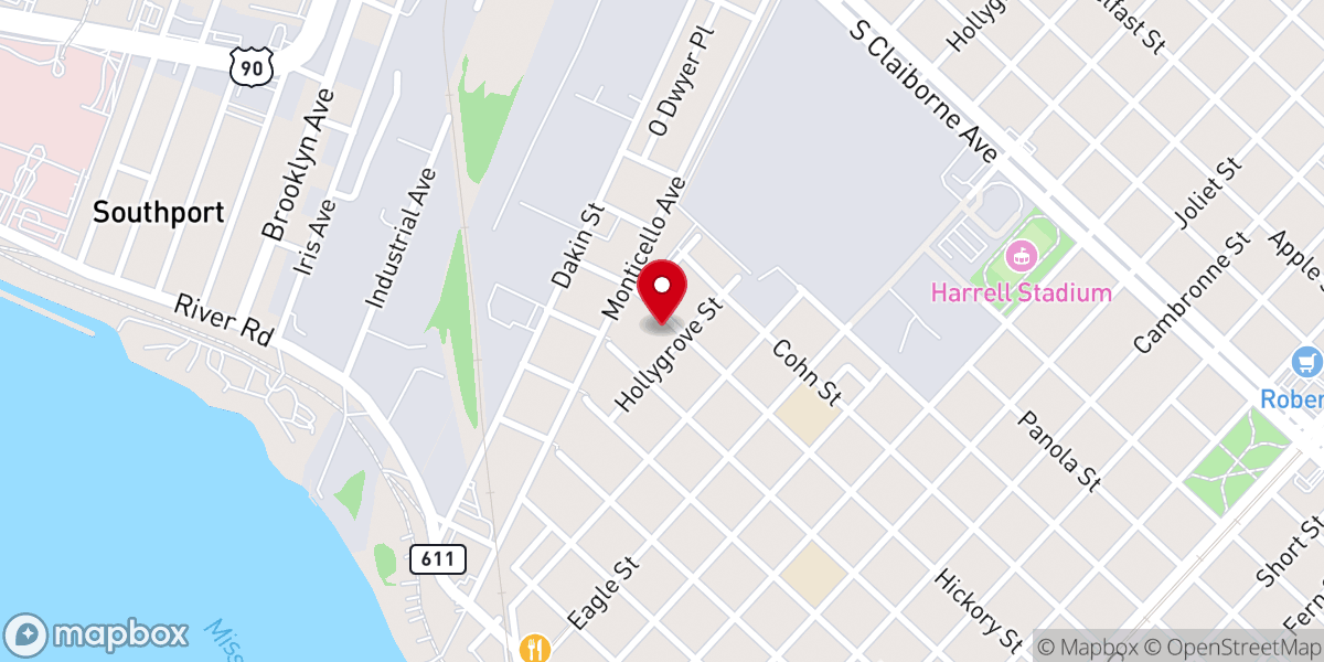 Map showing location of Concordia Lutheran Church