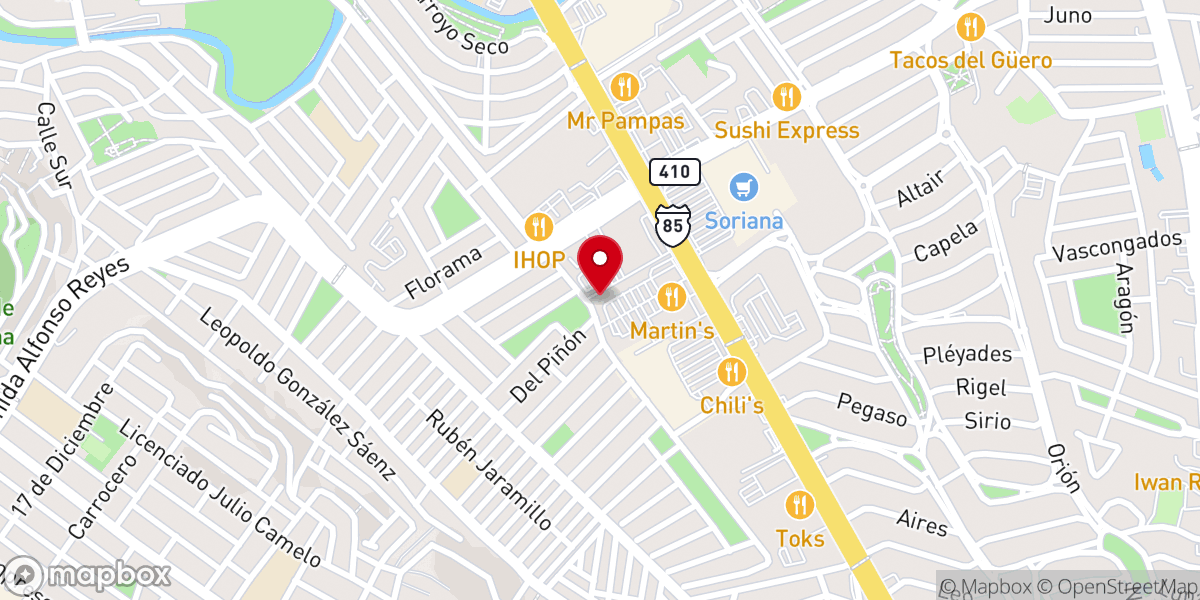 Map showing location of Iglesia Cristiana El Almendro