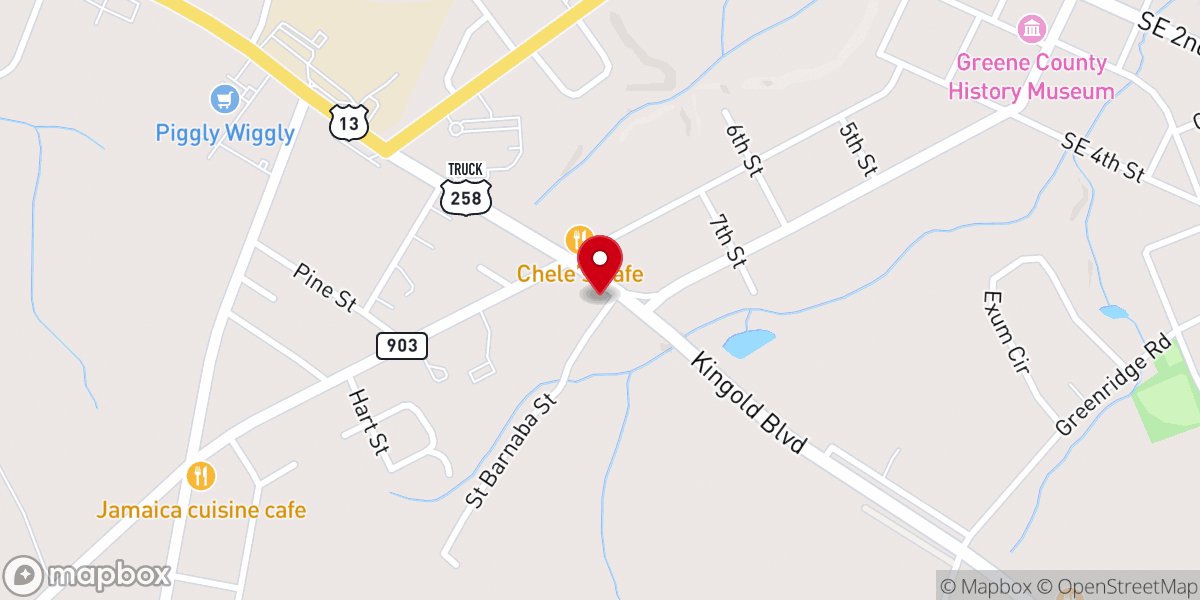 Map showing location of St Peters Free Will Baptist