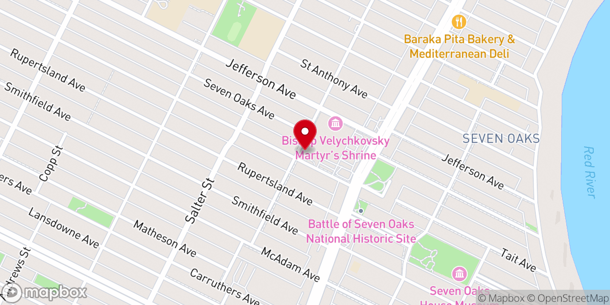 Map showing location of Church of The Living Hope
