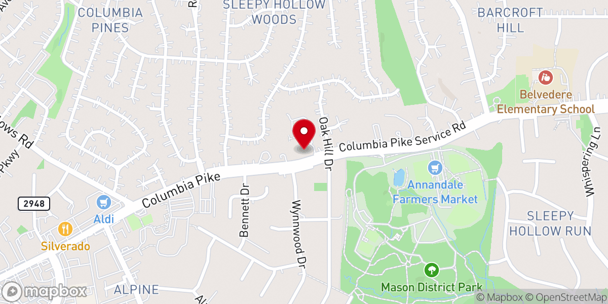 Map showing location of St. Alban's Episcopal Church