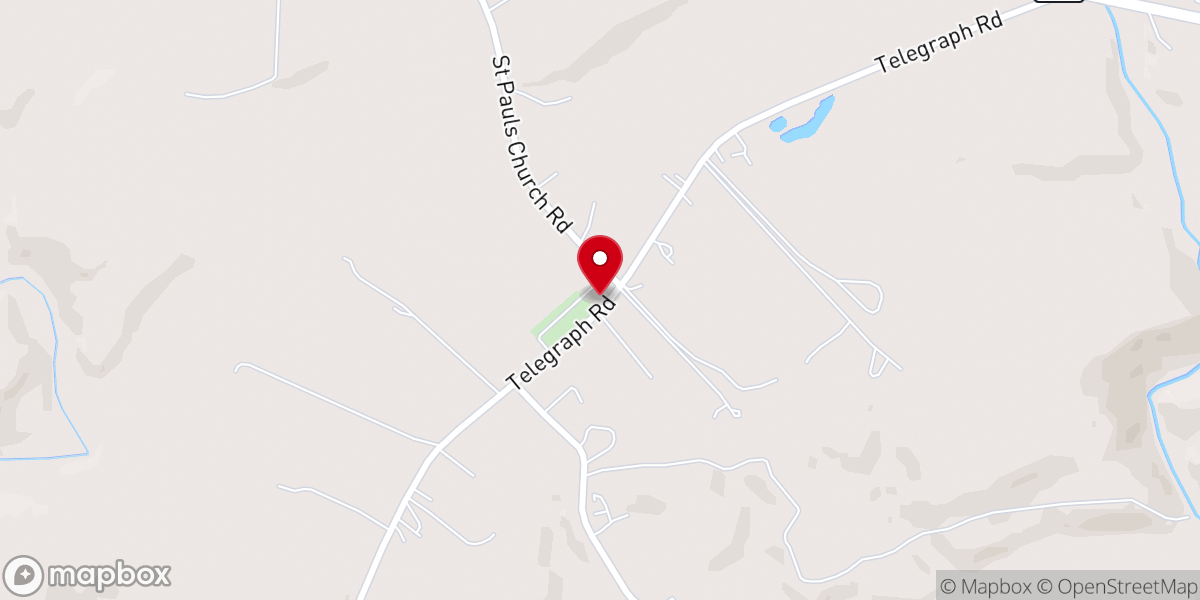 Map showing location of St. Paul's United Methodist Church