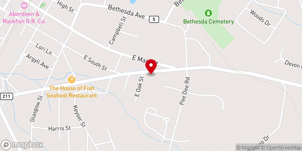 Map showing location of Mt. Lebanon Holy Church of God