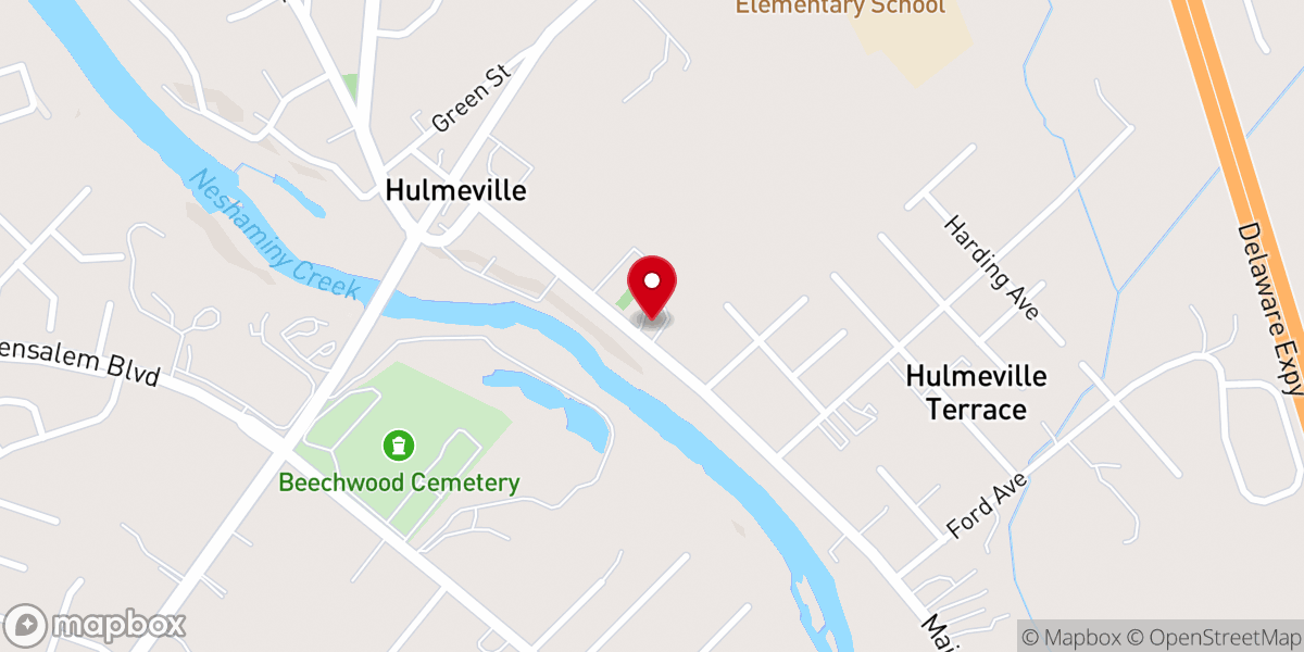 Map showing location of Neshamony United Methodist Church