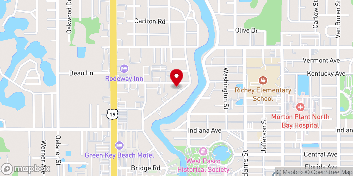 Map showing location of River Road church of Christ