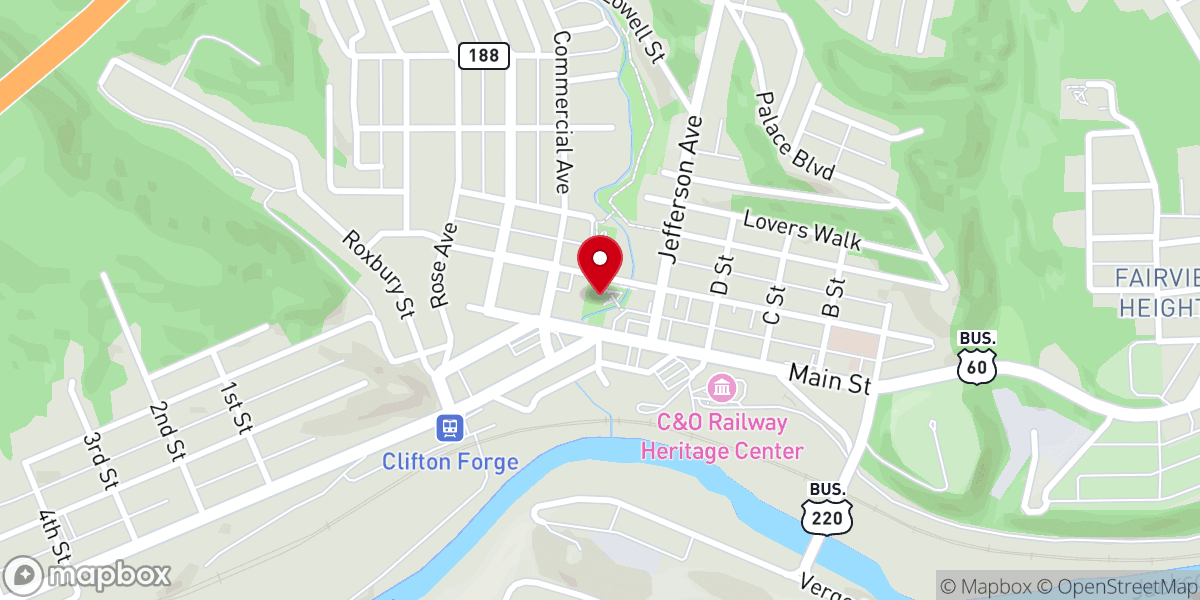 Map showing location of Masonic Amphitheatre