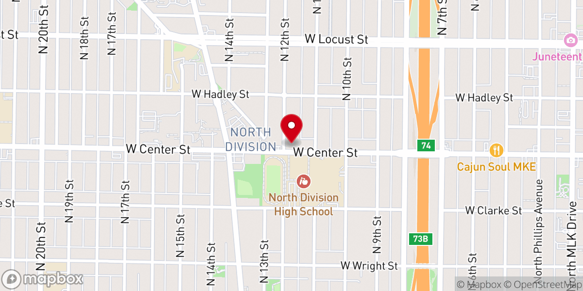 Map showing location of Evergreen Missionary Baptist Church