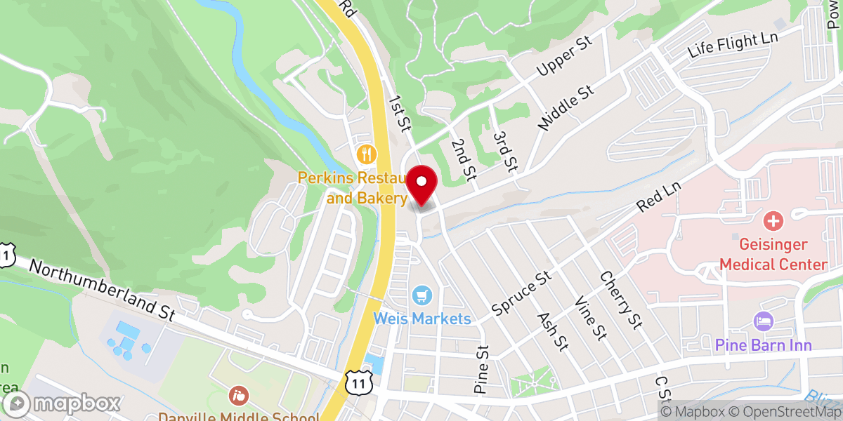 Map showing location of Welsh Congregational Church