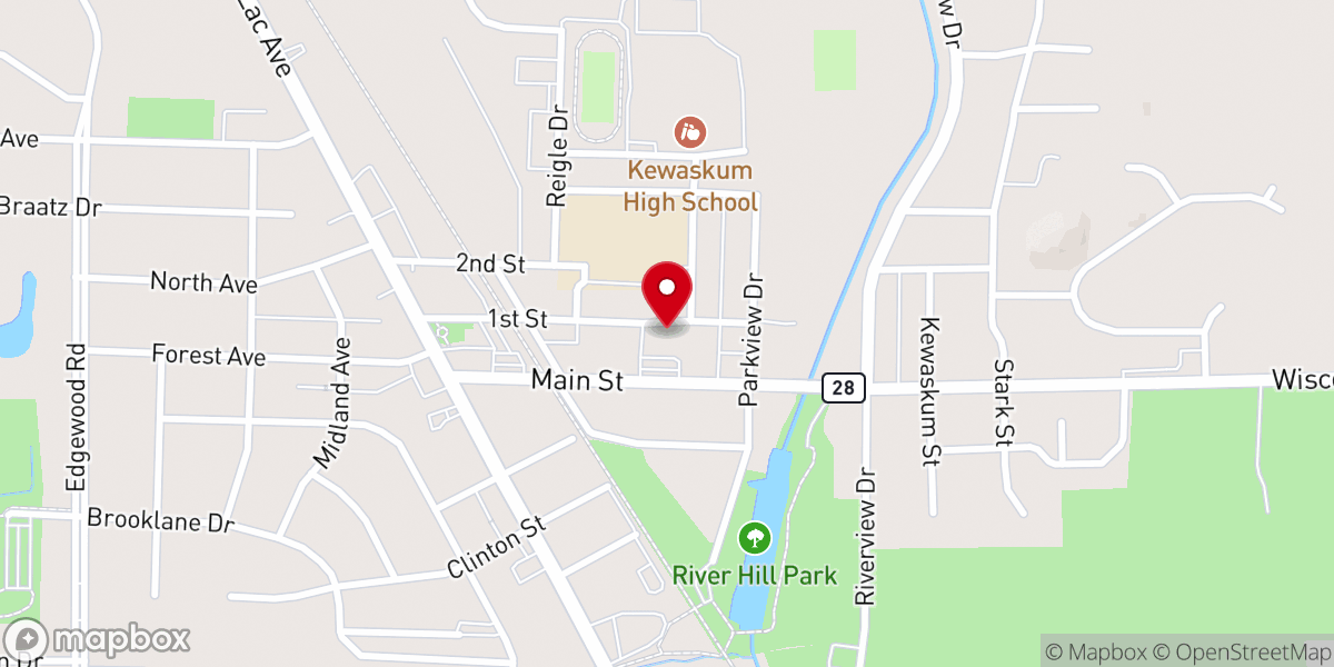 Map showing location of Peace United Church of Christ
