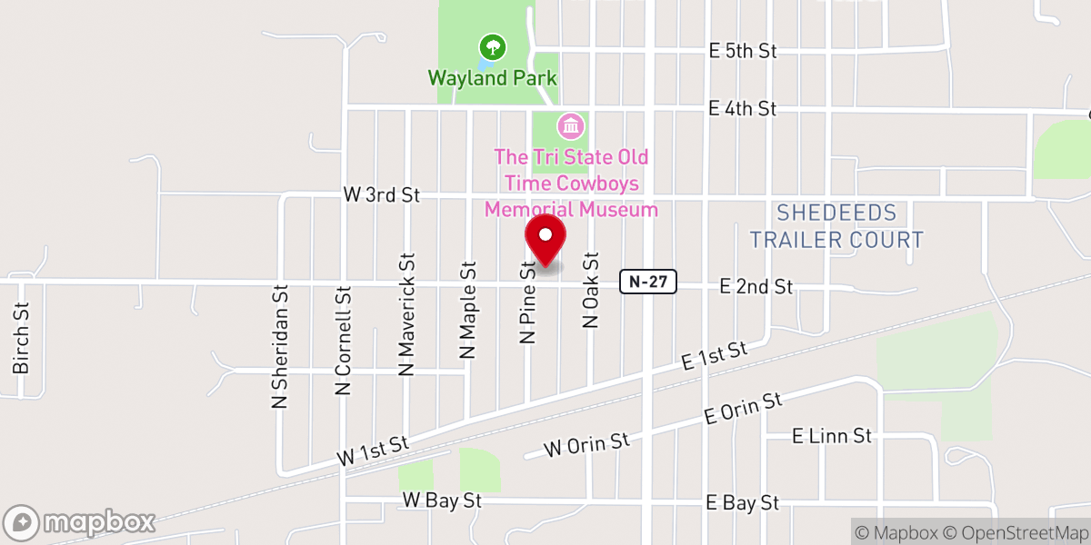 Map showing location of Gordon First United Methodist Church
