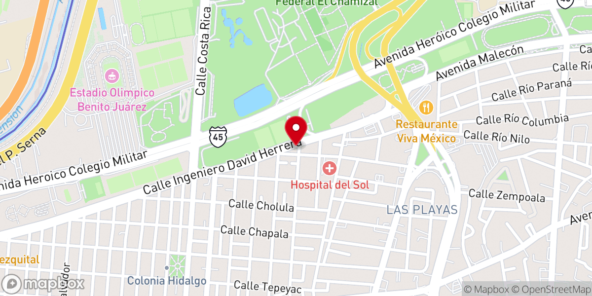 Map showing location of Capilla Santa Teresita