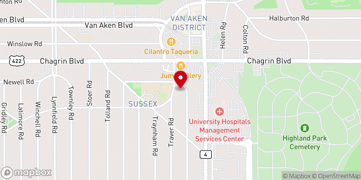 Map showing location of Shaker Heights Community Church, Inc.