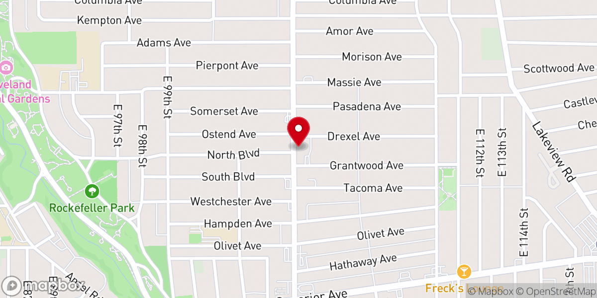 Map showing location of Cory United Methodist Church