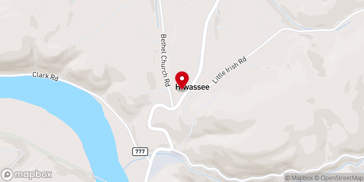 Map showing location of Bethel Church