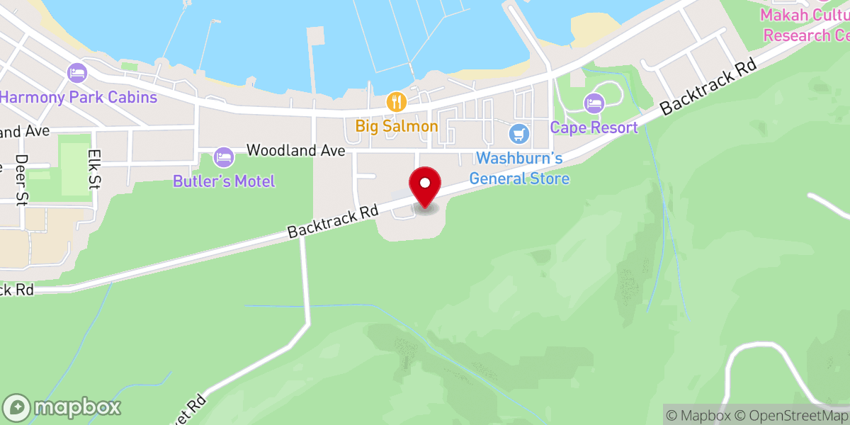 Map showing location of Makah Lutheran Church