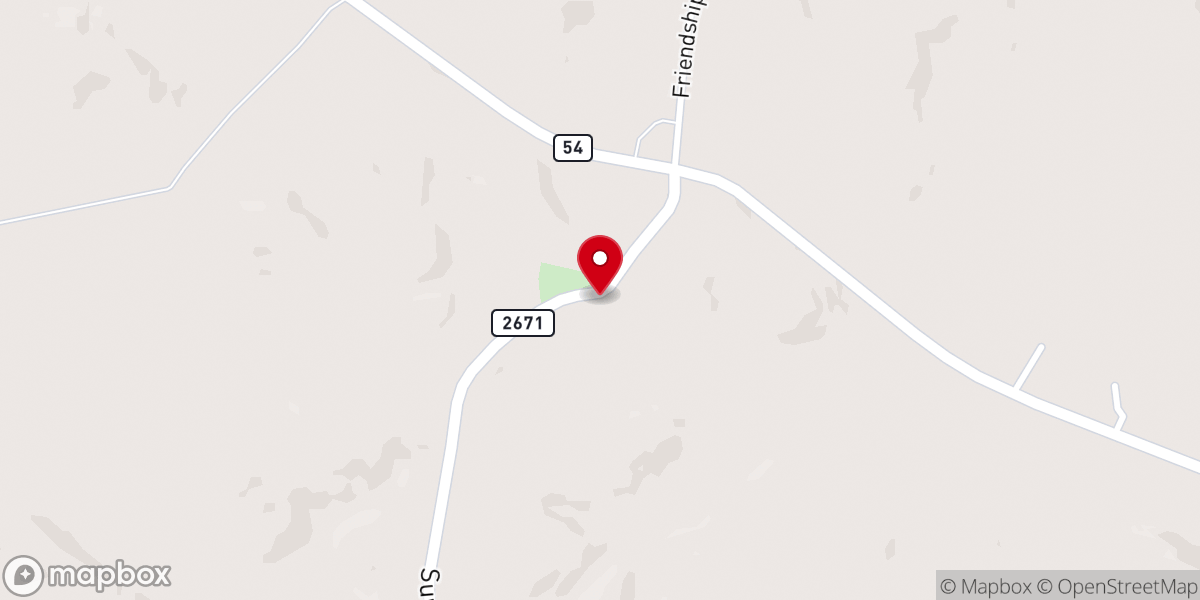 Map showing location of Friendship Church of Christ