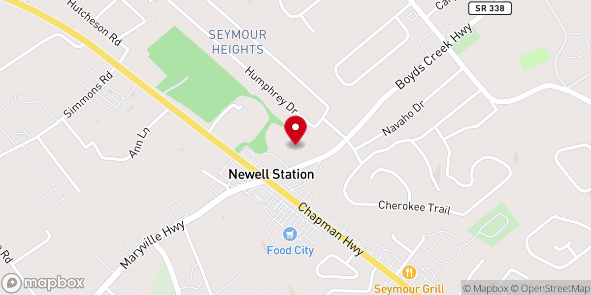 Map showing location of Seymour Heights Christian Church