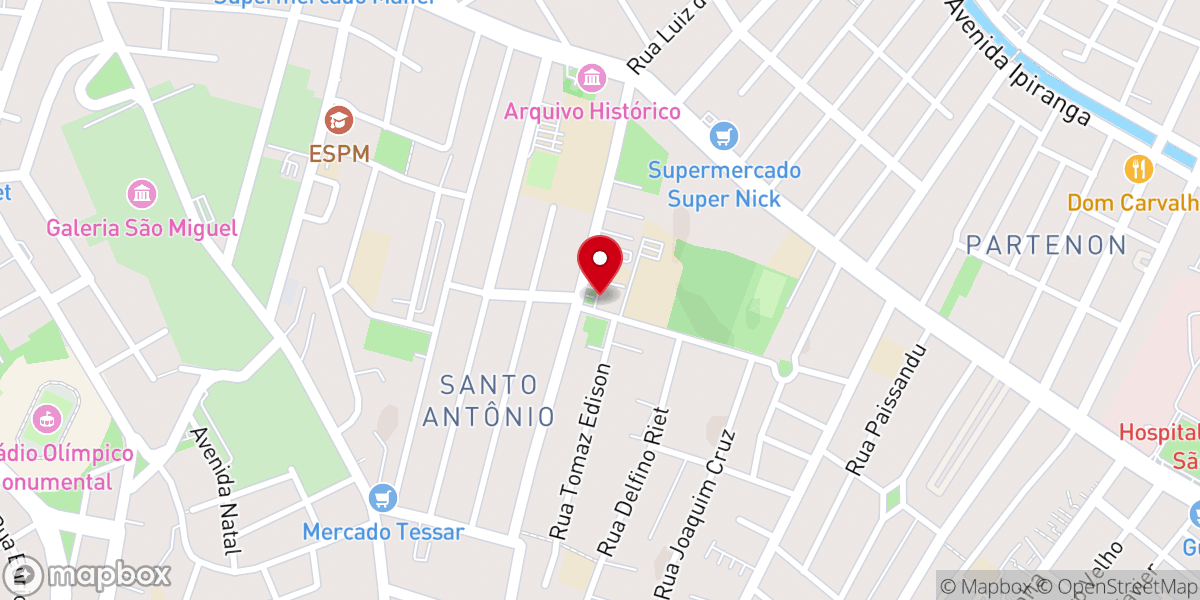 Map showing location of Paróquia Santo Antônio do Partenon