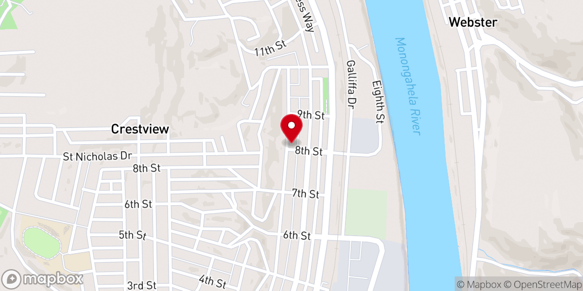 Map showing location of Salvation Army Mon Valley