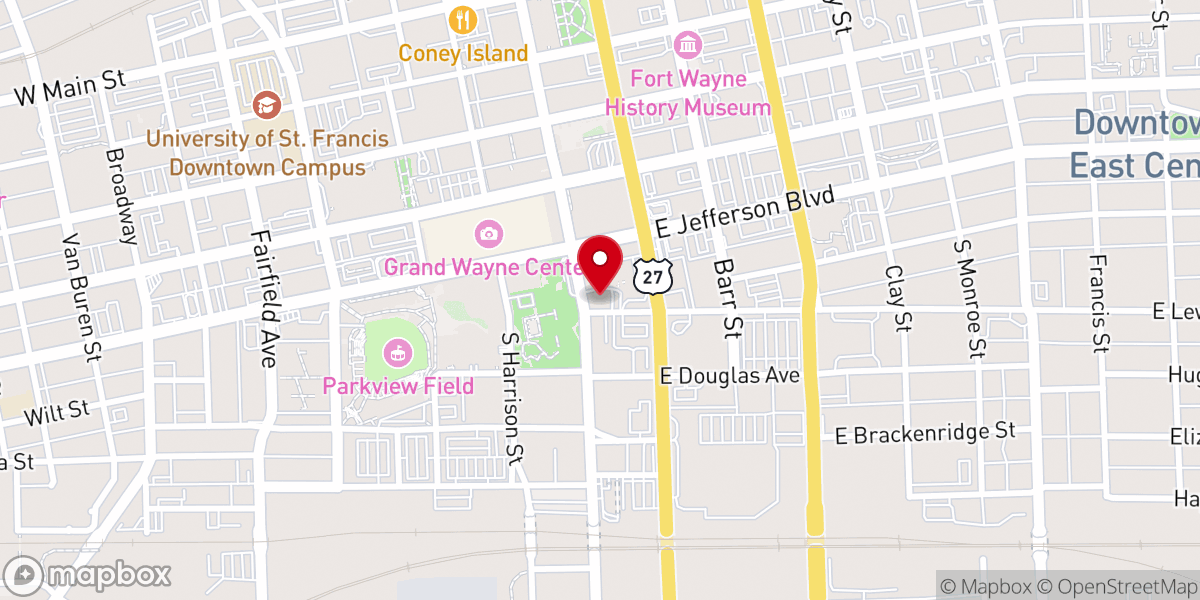 Map showing location of St. Mother Theodore Guerin Chapel