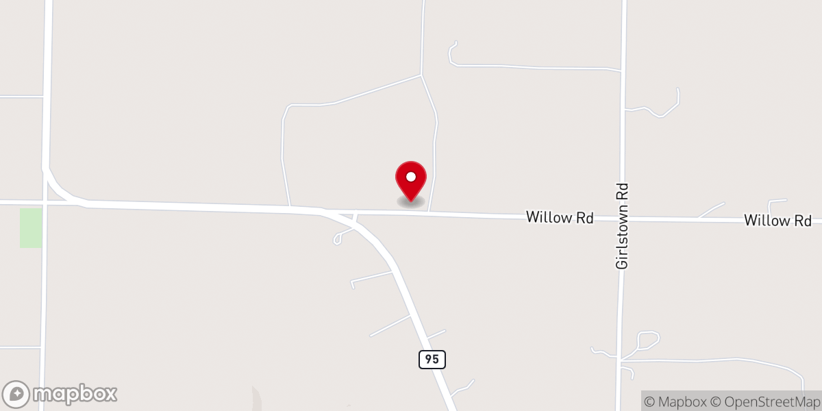 Map showing location of Willow Springs Church