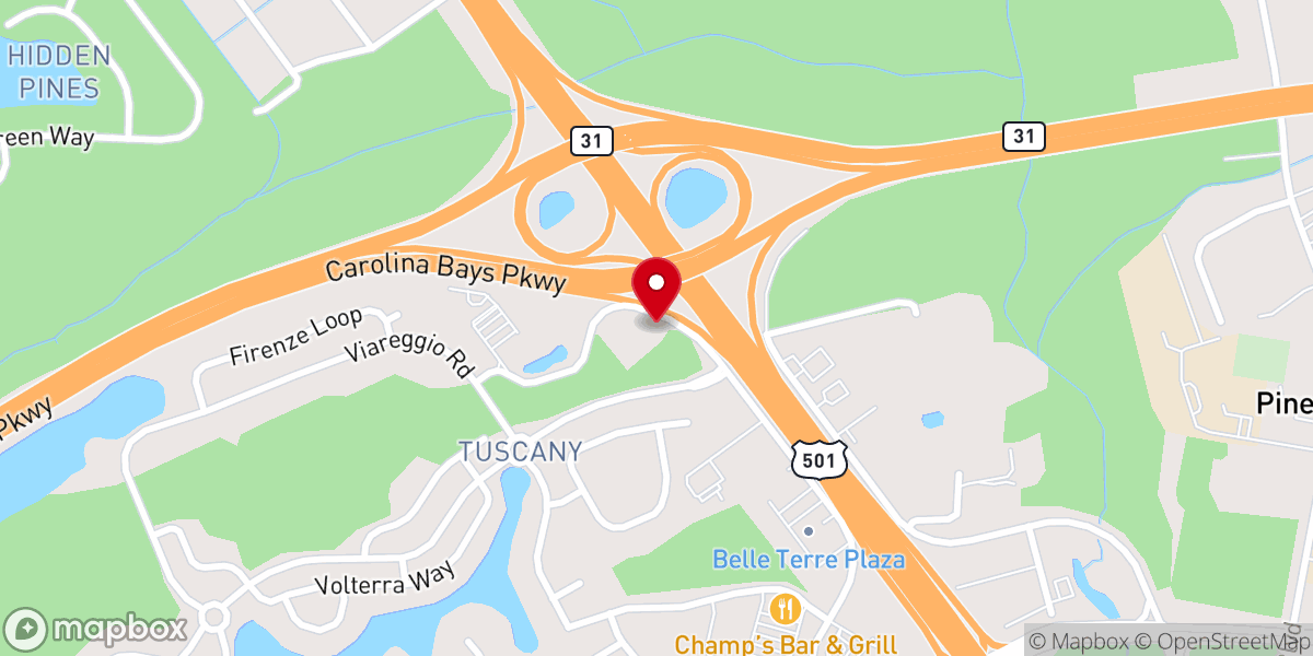 Map showing location of Lovers Lane Weddings