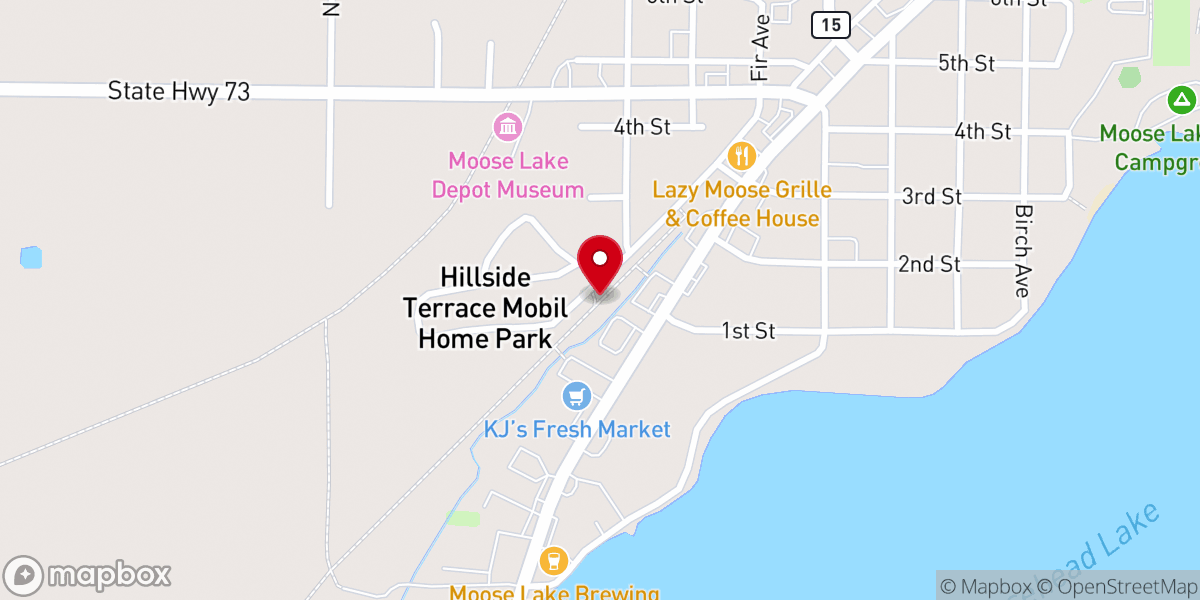 Map showing location of Moose Lake