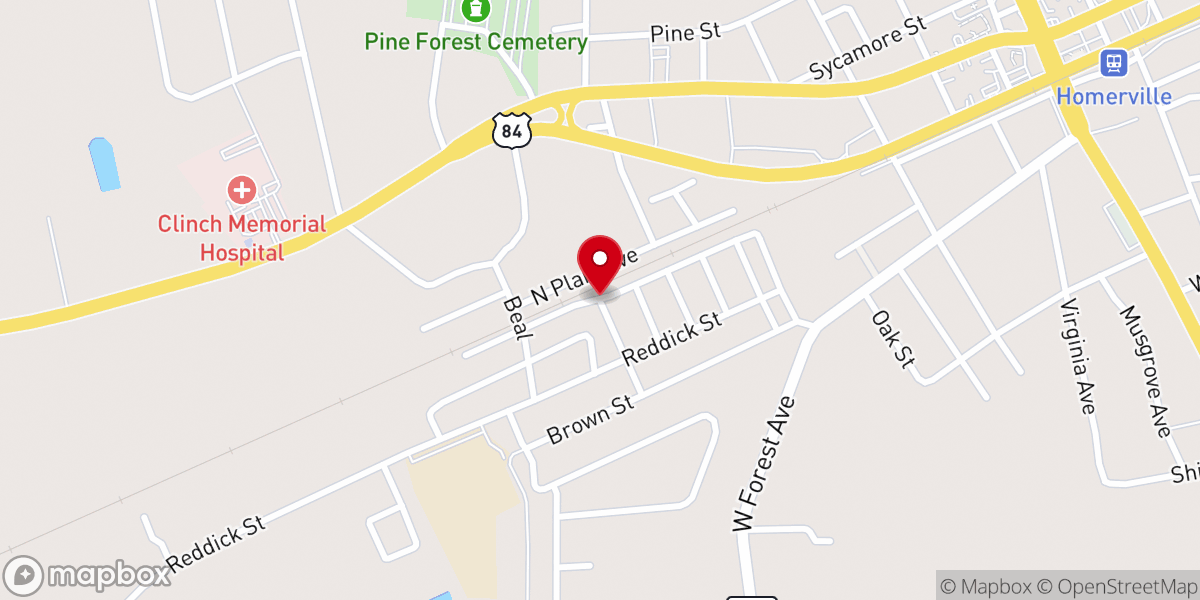 Map showing location of Browns Chapel AME Church