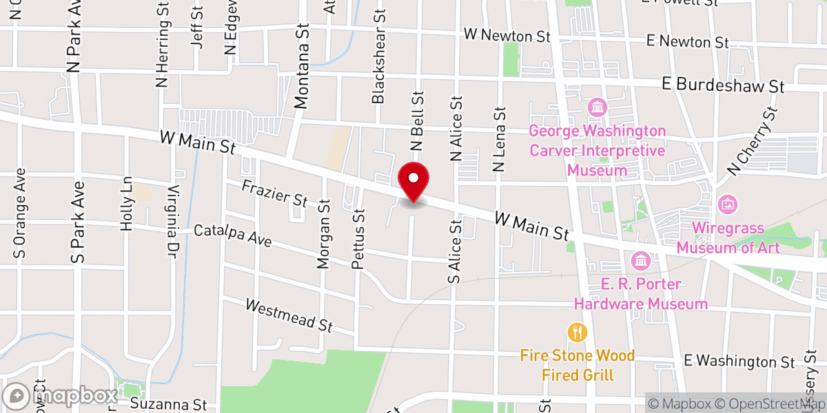 Map showing location of Grace Harvest Church