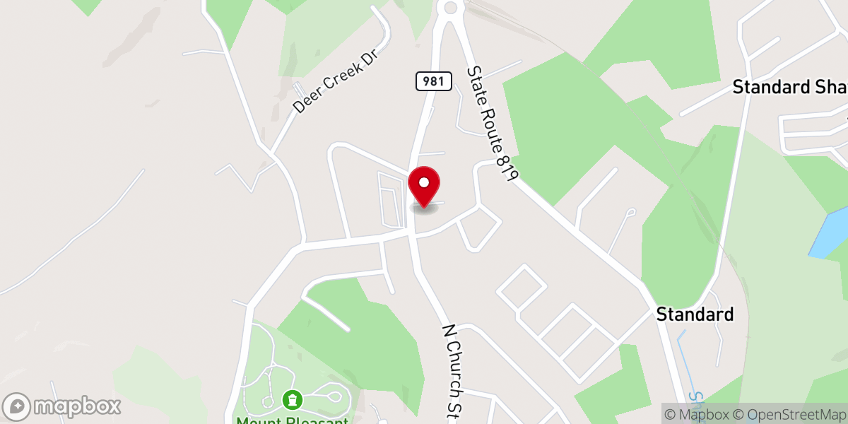 Map showing location of Western Pa Diaper Bank