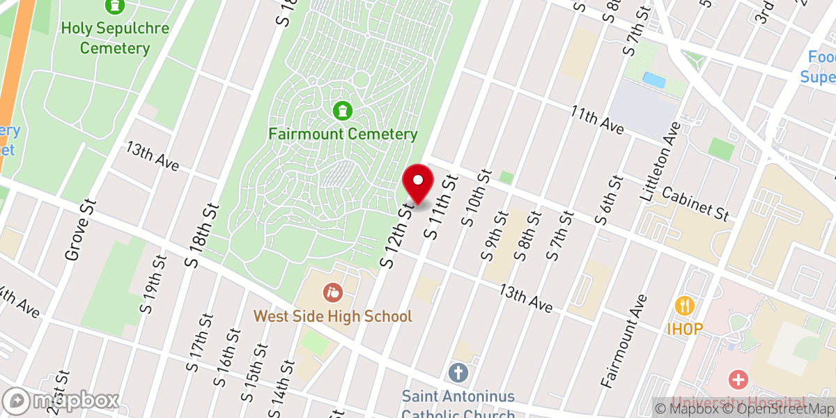 Map showing location of Gospel Cathedral Baptist Church