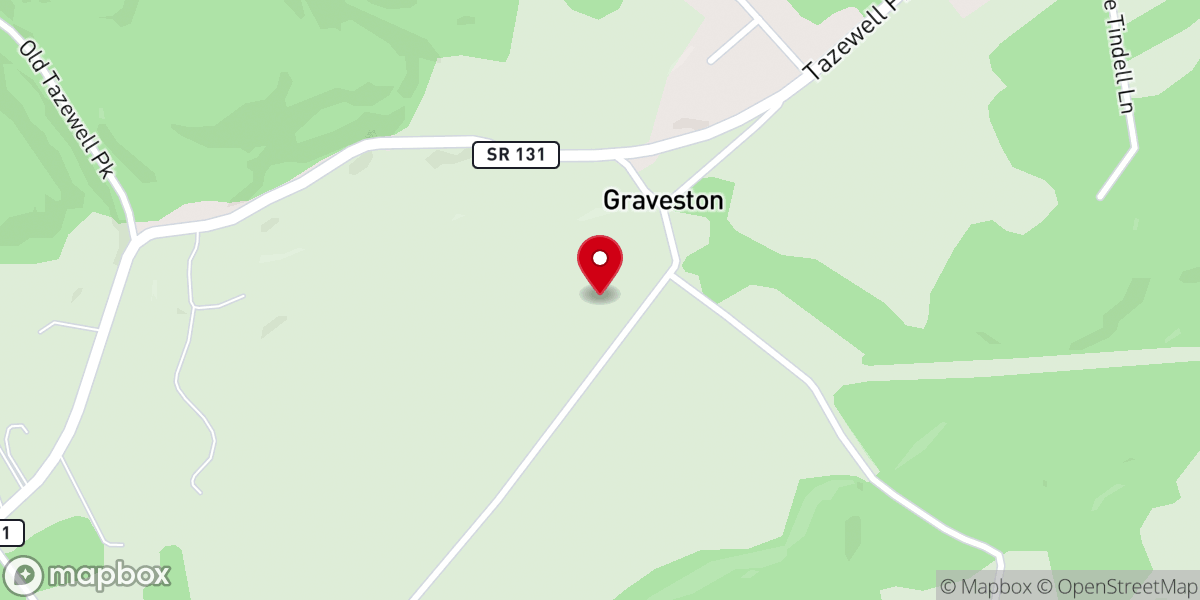 Map showing location of Graveston Baptist Church