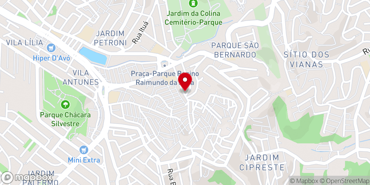 Map showing location of Assembleia de Deus Parque São Bernardo
