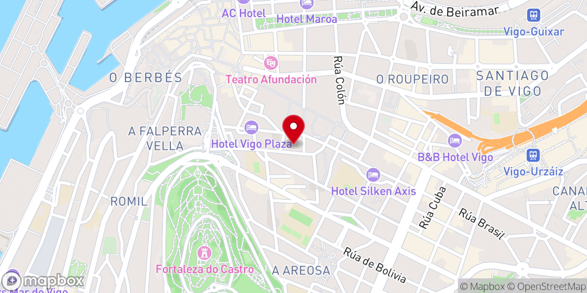 Map showing location of Centro Zen de Vigo